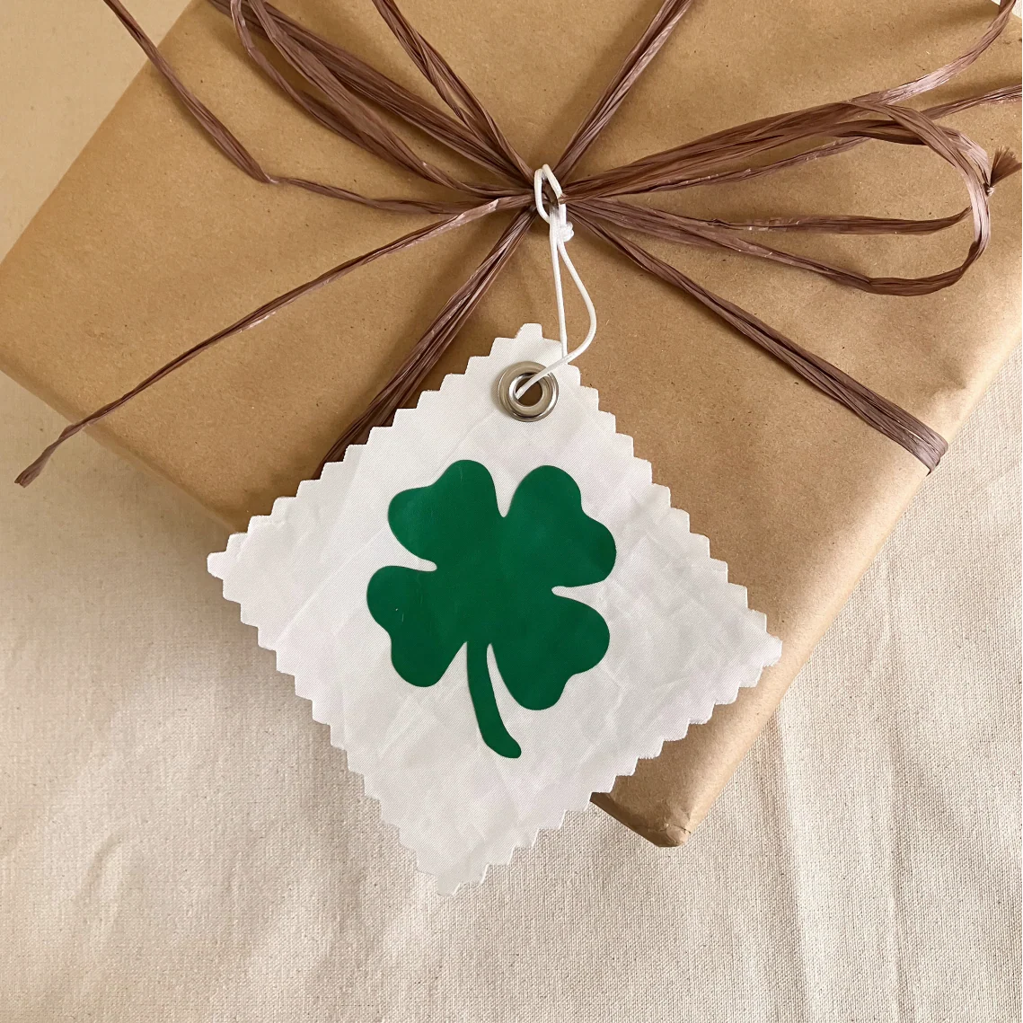 Four Leaf Clover Sail Cloth Gift Tag - Image 2