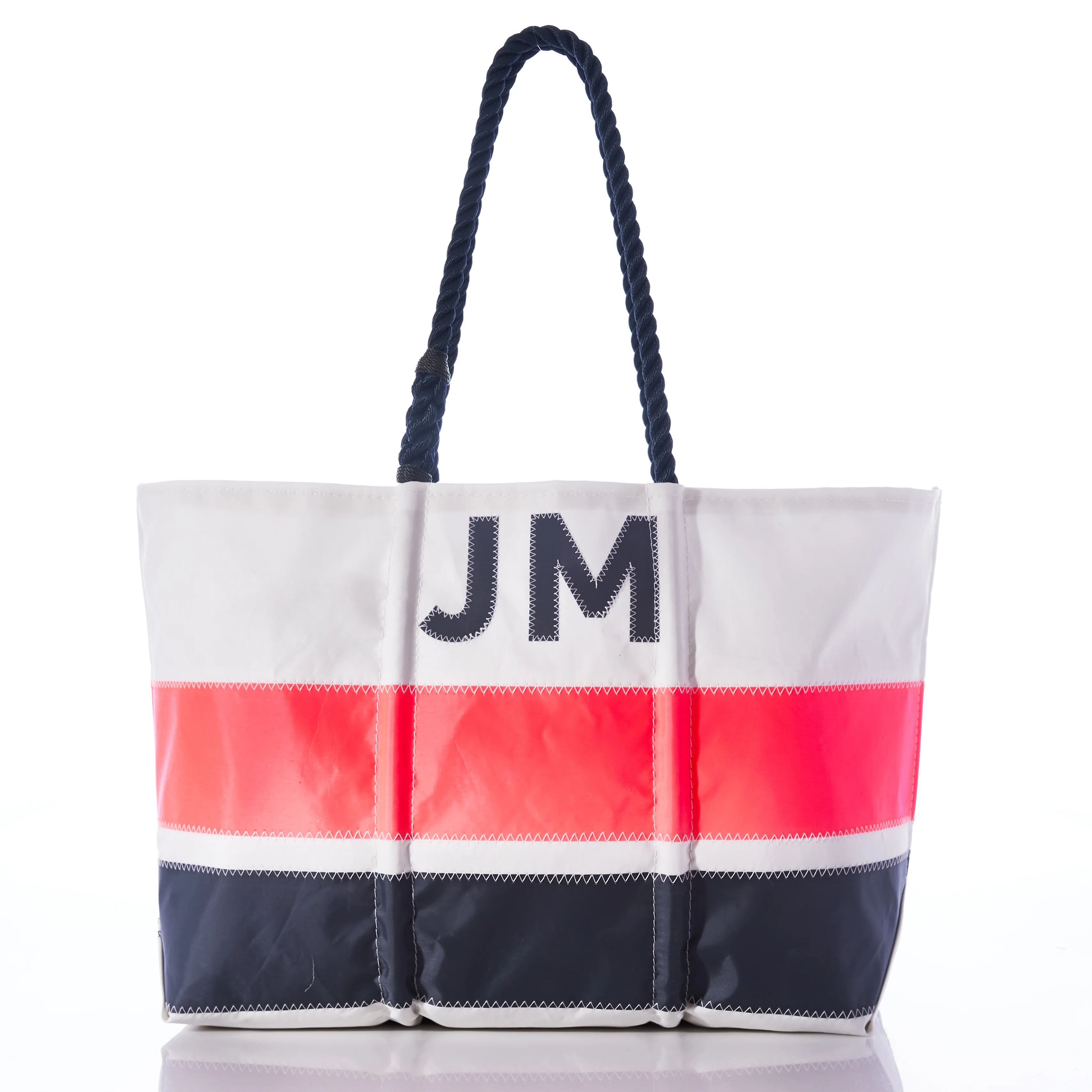 Custom Monogram Horizontal Stripe Large Tote - Image 3