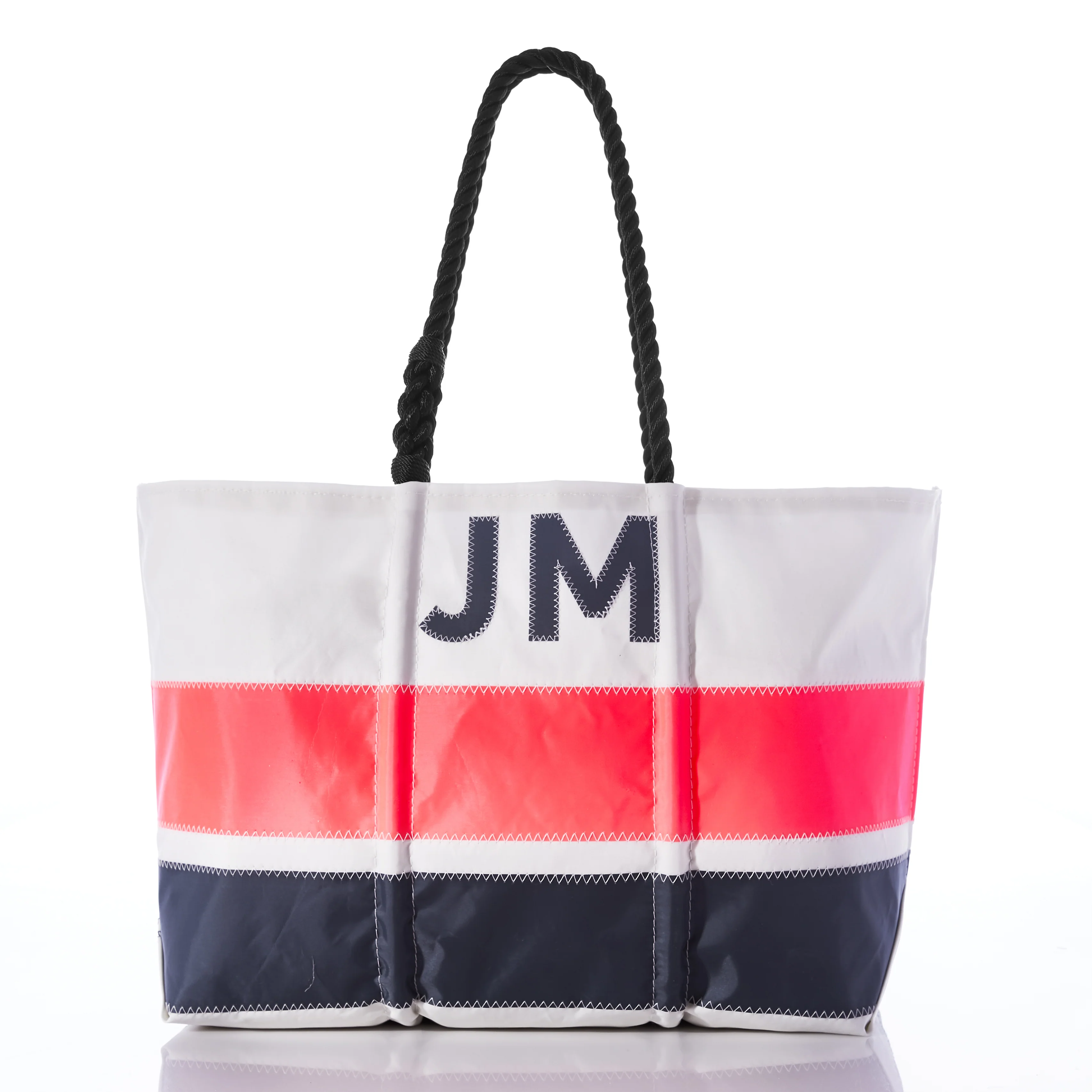 Custom Monogram Horizontal Stripe Large Tote - Image 4