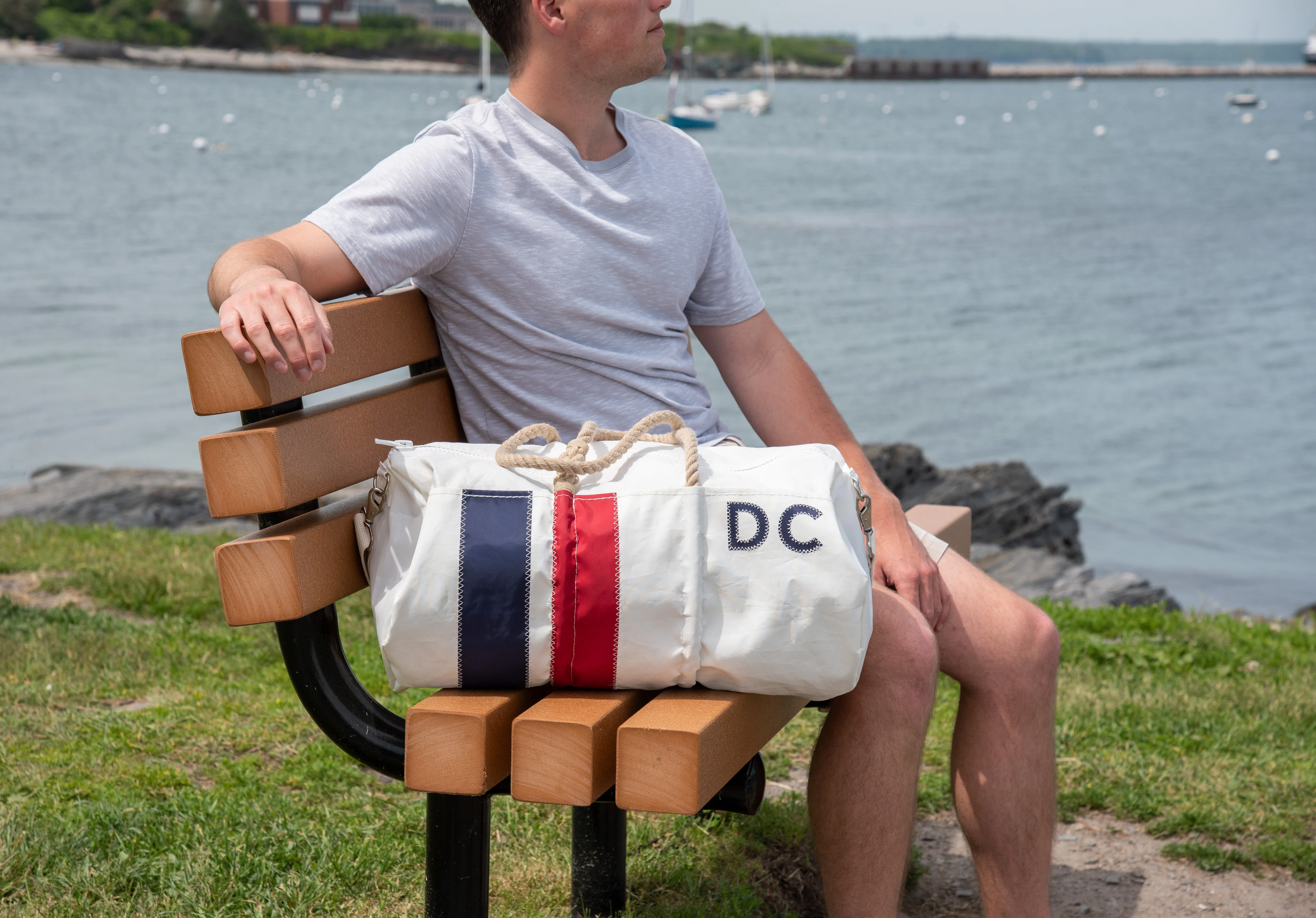Custom Monogram Vertical Stripe Duffel - Image 4