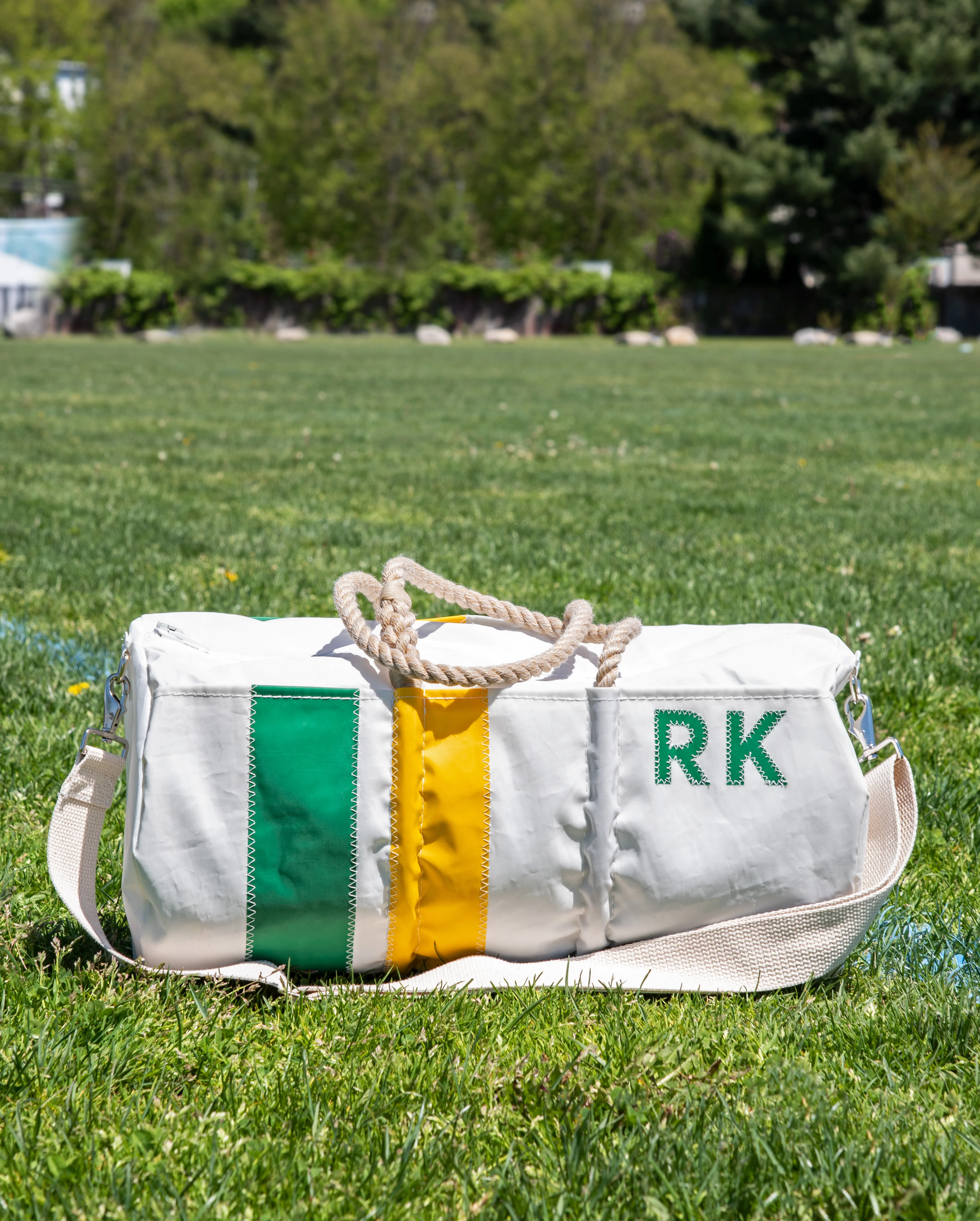 Custom Monogram Vertical Stripe Duffel - Image 5