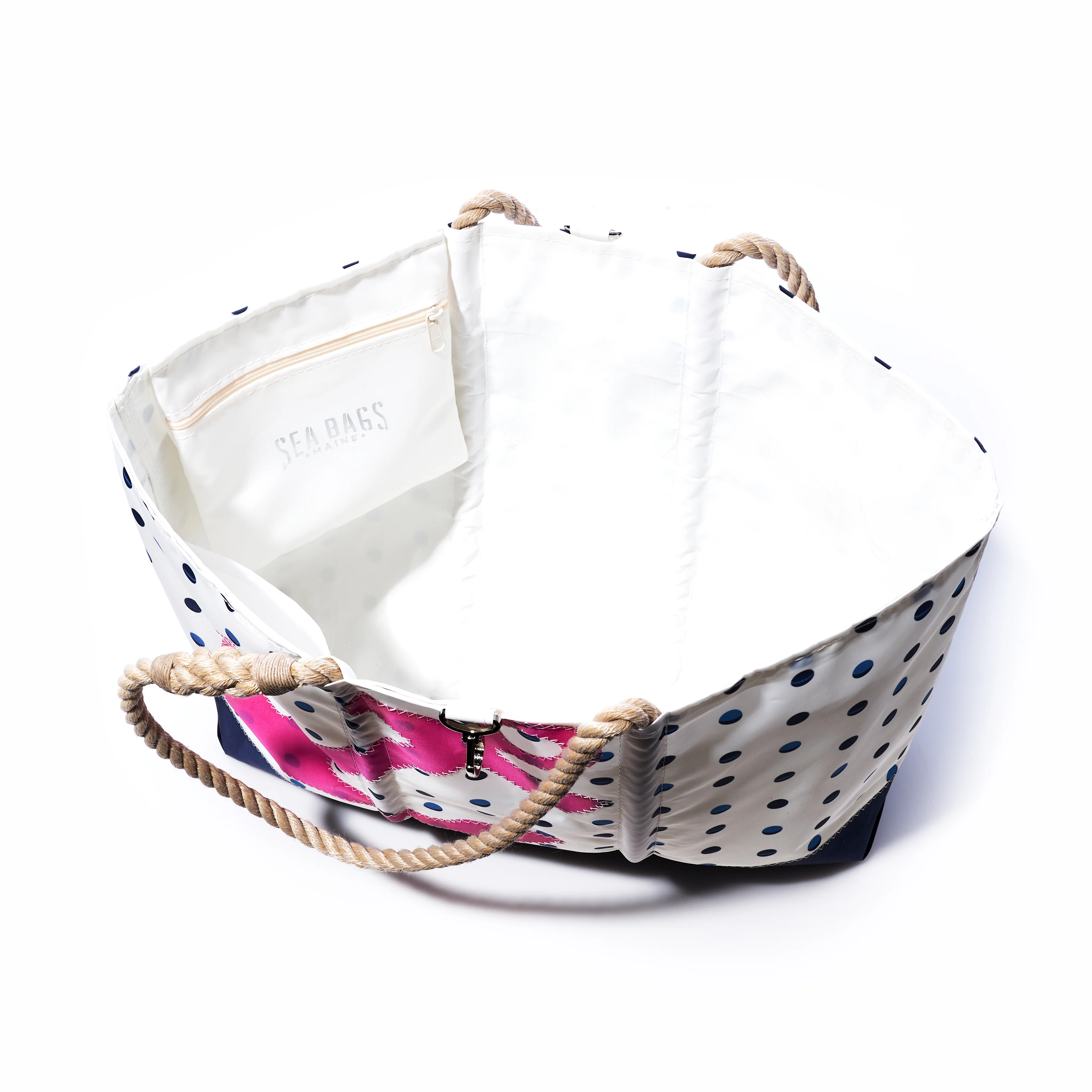 Fuchsia Anchor & Summer Dots Ogunquit Beach Tote - Image 5