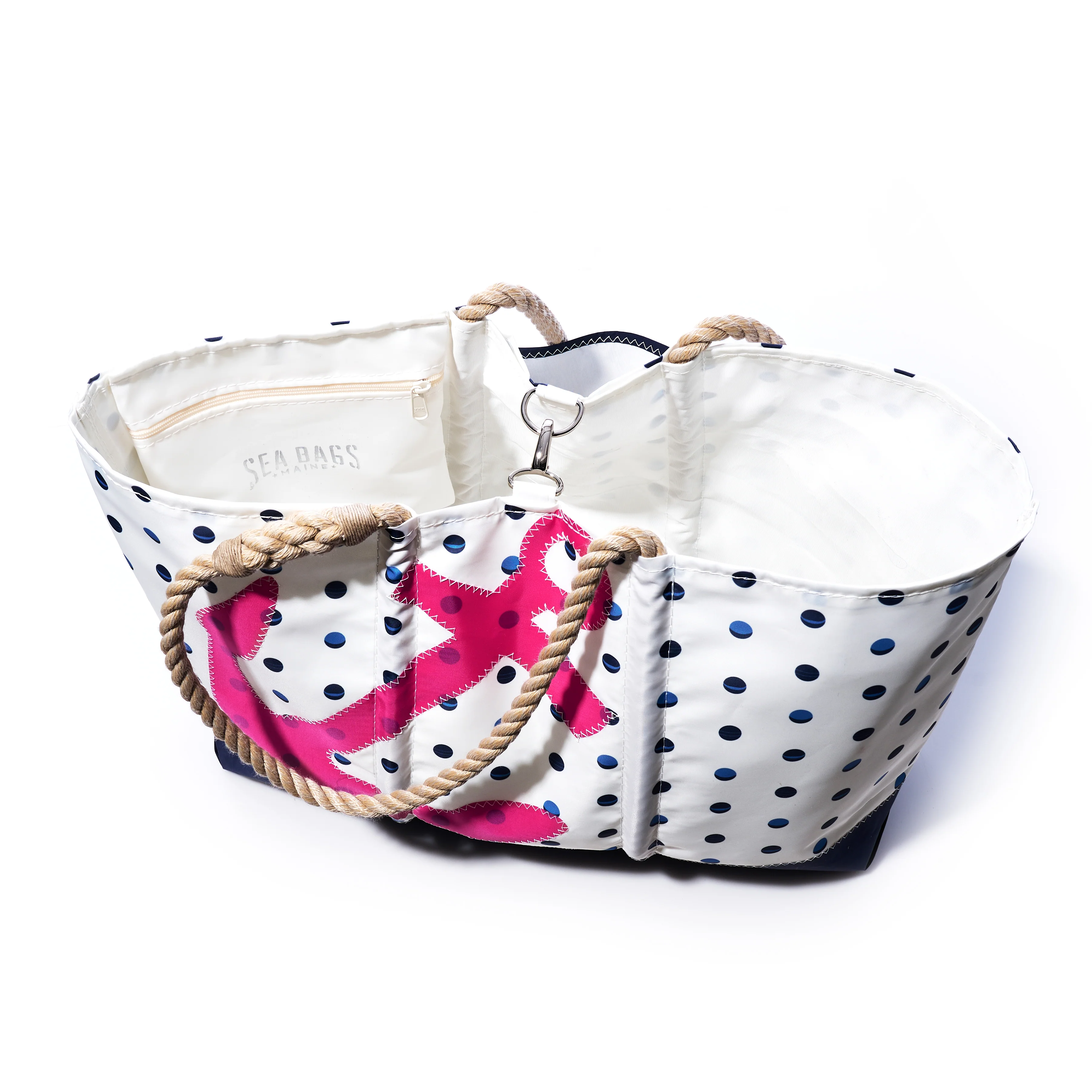 Fuchsia Anchor & Summer Dots Ogunquit Beach Tote - Image 6