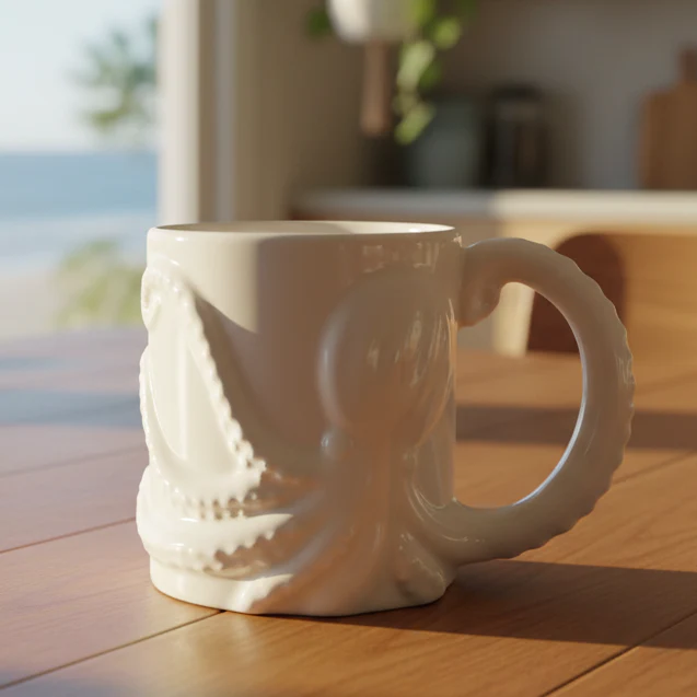 White Octopus Mug - Image 2