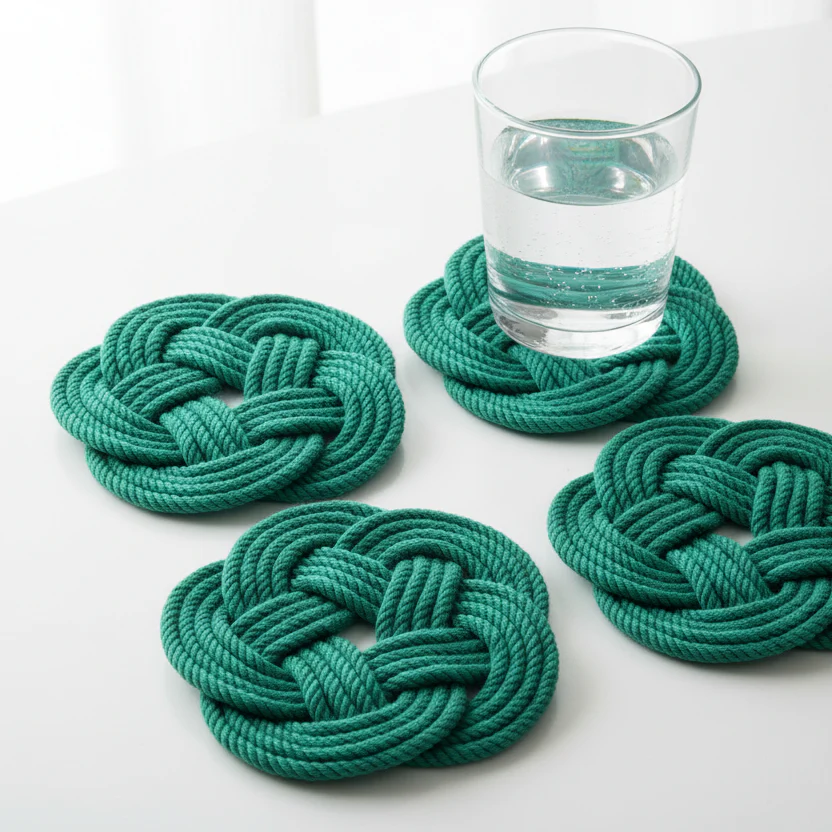 Nautical Sailor Knot Coaster (Set of 4) - Green - Image 2