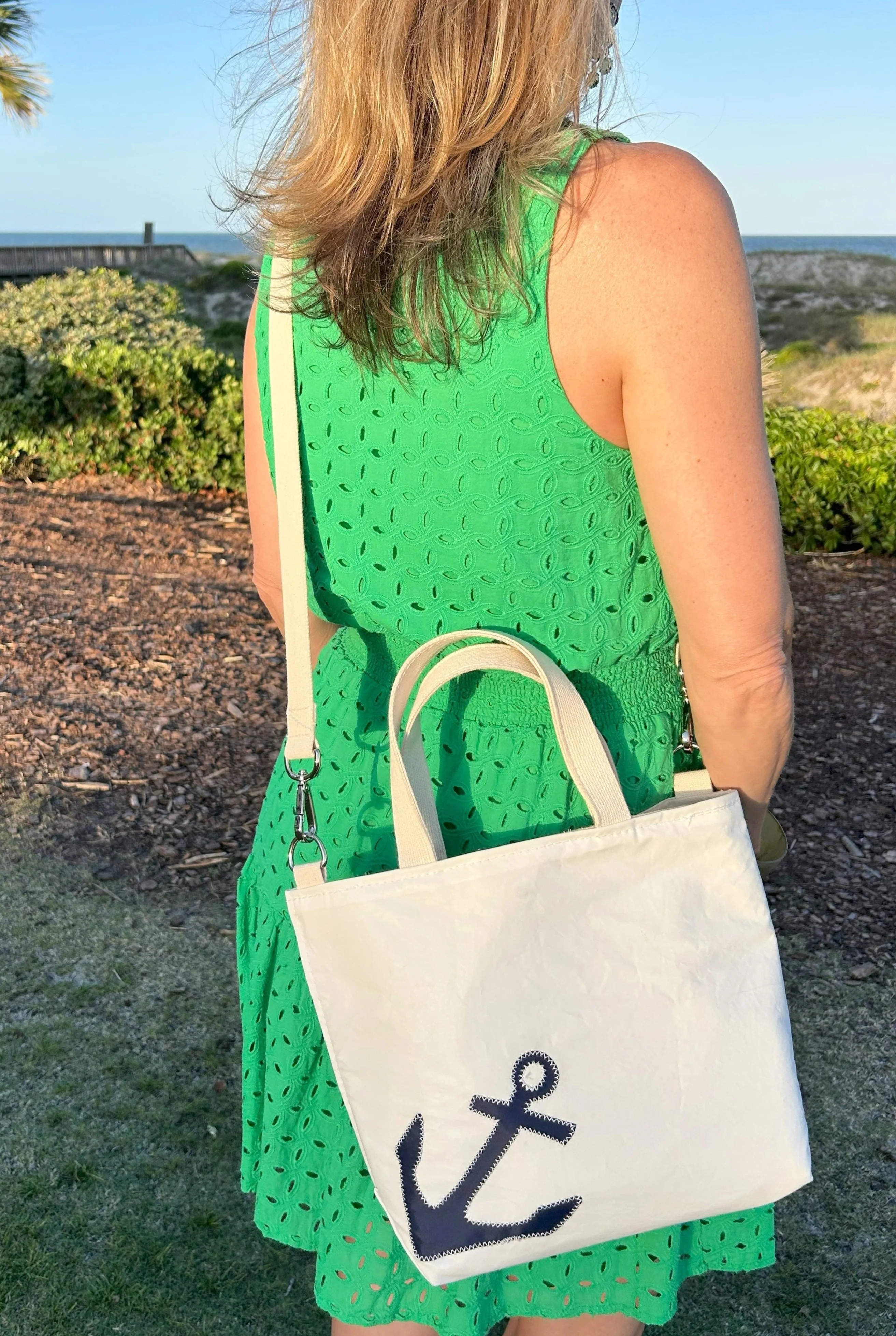 Navy Anchor Crossbody Tote - Image 3