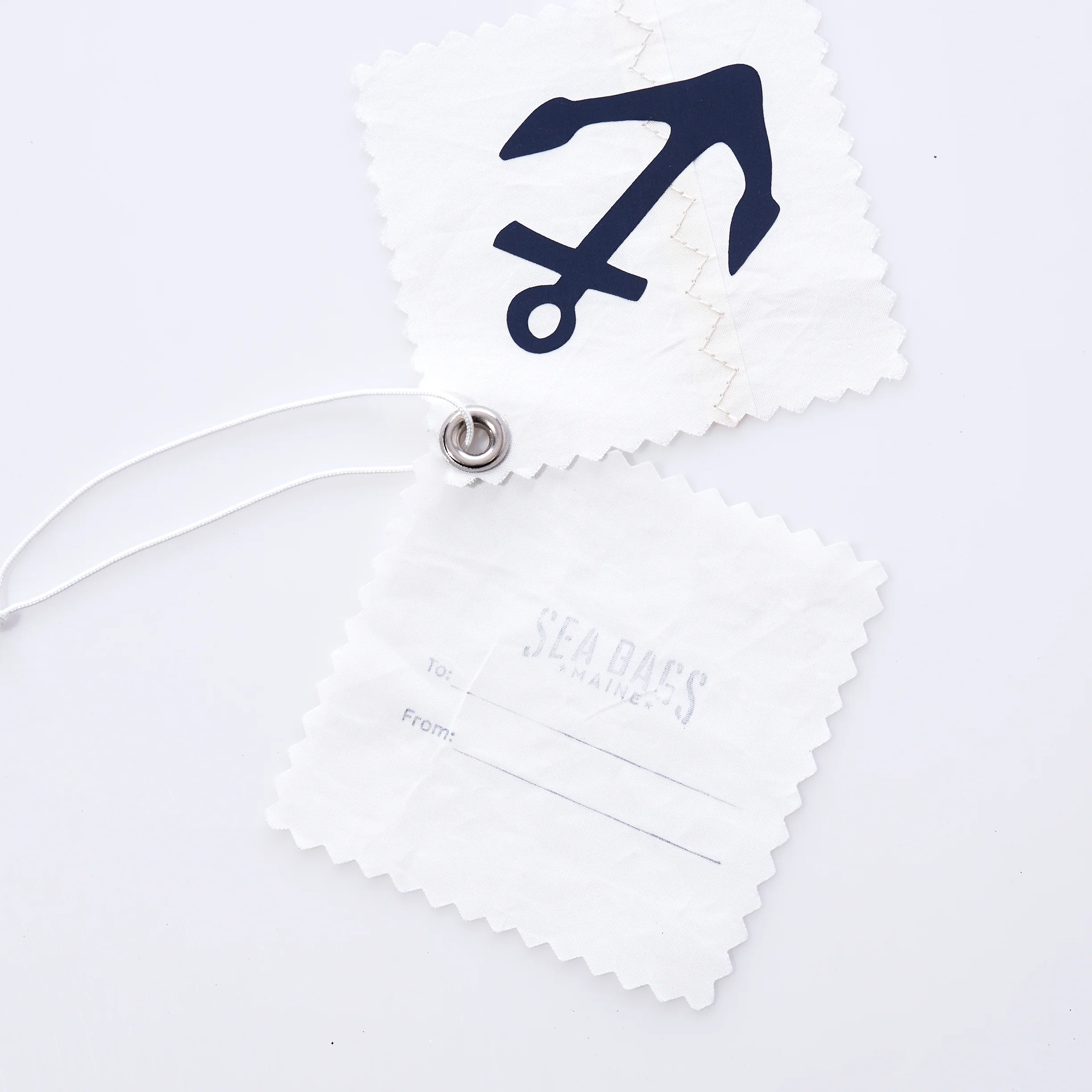 Navy Anchor Sail Cloth Gift Tag - Image 3