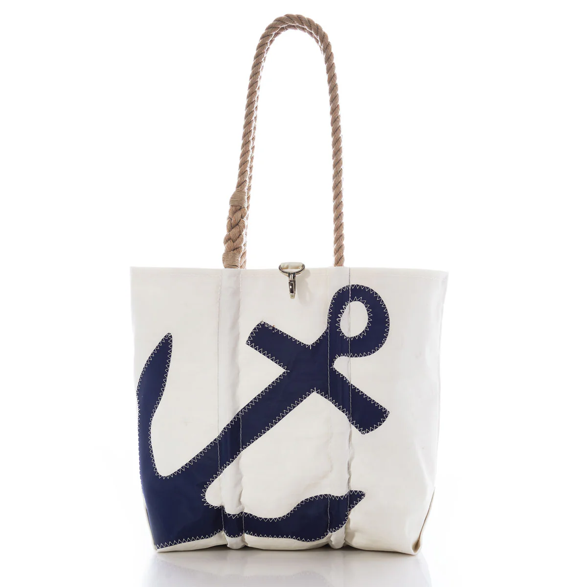 Navy Anchor Medium Tote with Hemp Rope - Image 4