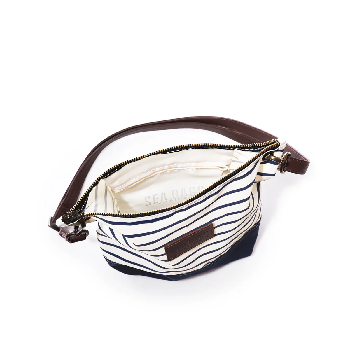Navy Mariner Stripe Chebeague Crossbody Bag - Image 3