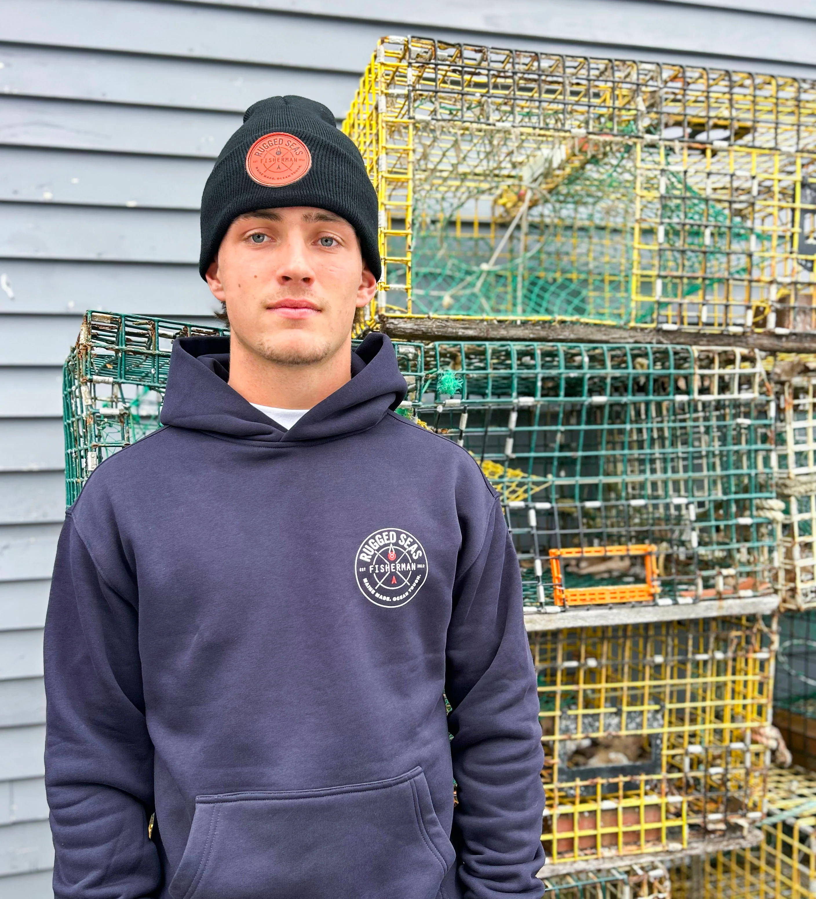 Rugged Seas Navy Hoodie - Image 4