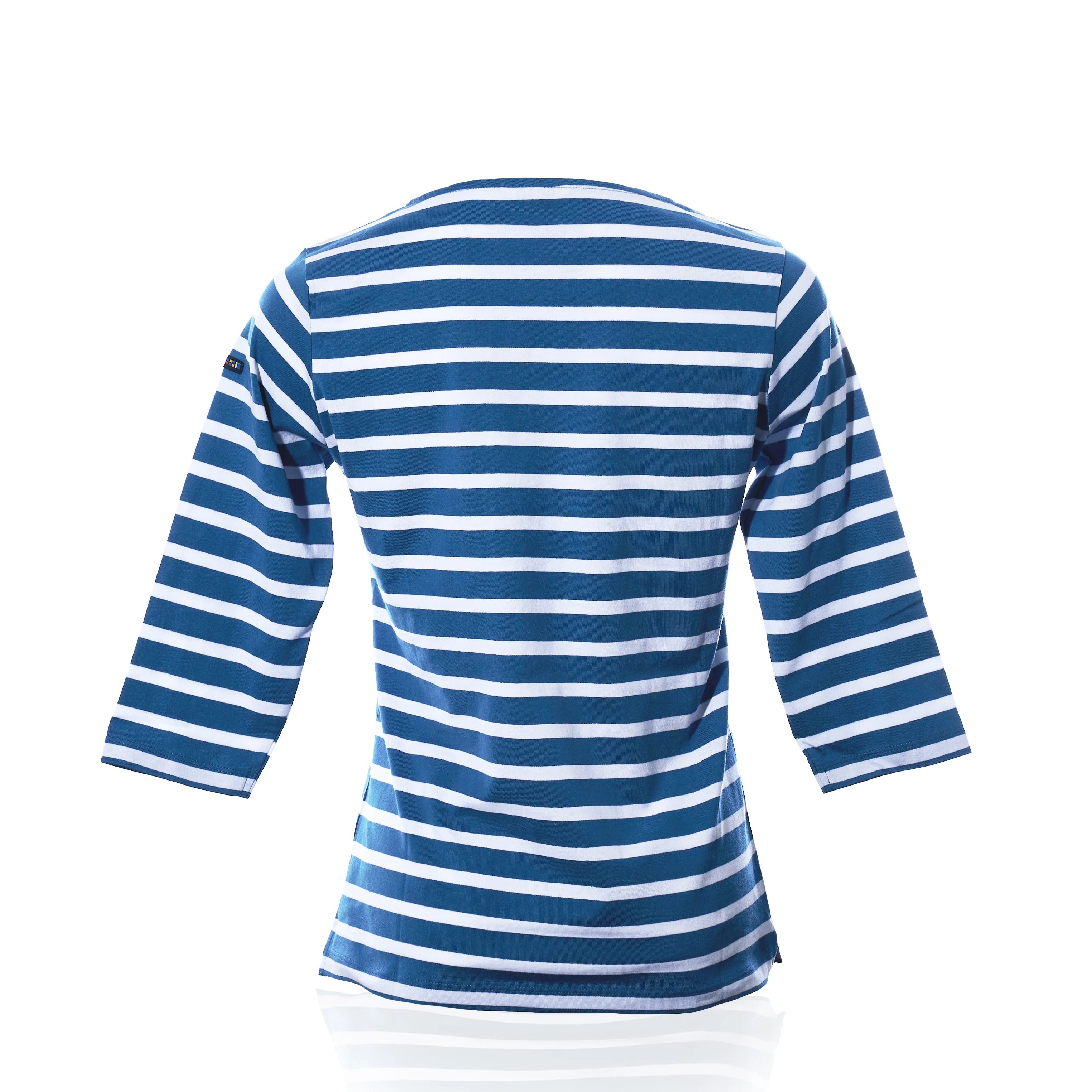 3/4 Sleeve Boatneck Top - High Tide/White - Image 2